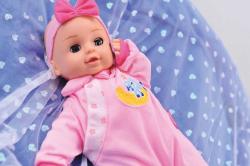 Panenka Bambolina Bebe 34cm miminko mluví 50 slov CZ na baterie Zvuk