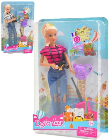 Panenka Defa Lucy cestovatelka 29cm s kufrem a doplňky 2 barvy v krabici Panenka Defa Lucy cestovatelka 29cm s kufrem a doplňky 2 barvy v krabici