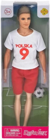 Panenka Defa Lucy panák fotbalista 30cm v dresu Polsko set hráč s míčem v krabičce Panenka Defa Lucy panák fotbalista 30cm v dresu Polsko set hráč s míčem v krabičce