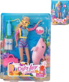 Panenka Defa Lucy potápěčka 29cm set s delfínem a doplňky 2 barvy Panenka Defa Lucy potápěčka 29cm set s delfínem a doplňky 2 barvy