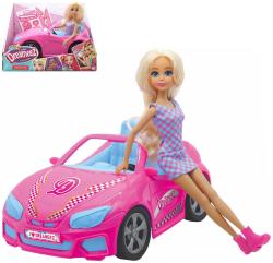 Panenka Dreameez 29cm herní set a autem růžový kabriolet plast
