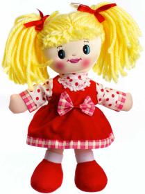 Panenka Lucinka soft látková hadrová zpívá mluví česky textilní na baterie Zvuk CZ