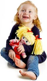 Panenka Lucinka soft látková hadrová zpívá mluví česky textilní na baterie Zvuk CZ