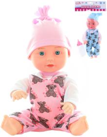 Panenka miminko 25cm batole v pyžámku set s lahvičkou 2 druhy