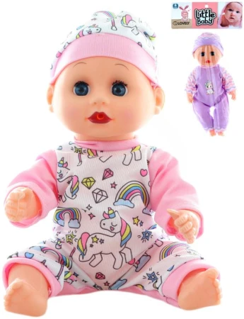 Panenka miminko 28cm batole v oblečku na baterie Zvuk 2 druhy Panenka miminko 28cm batole v oblečku na baterie Zvuk 2 druhy