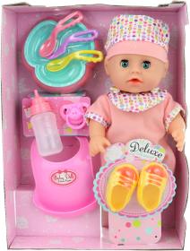 Panenka miminko čůrací set s lahvičkou a doplňky na baterie Zvuk