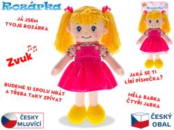 Panenka Rozárka blondýnka měkké tělo na baterie mluví česky Světlo Zvuk PLYŠ