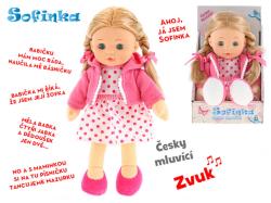 Panenka Sofinka blondýnka 31cm měkké tělo na baterie mluví česky CZ Zvuk