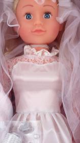 Panenka velká chodící 80cm chodička nevěsta set s kadeřnickými doplňky