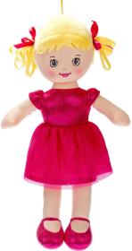 Panenka Viktorka soft textilní tmavě růžová hadrová látková na baterie CZ Světlo Zvuk