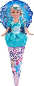 Panenka víla Sparkle Girlz zimní princezna 28cm v kornoutu 4 druhy