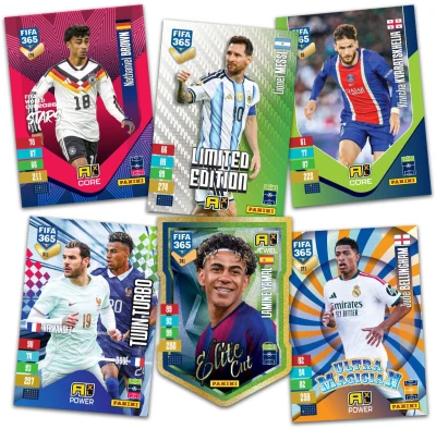 PANINI FIFA 365 2027 Adrenalyn XL sběratelské karty 24ks plechovka 4 barvy