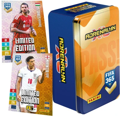 PANINI FIFA 365 2027 Adrenalyn XL sběratelské karty 46ks plechovka 4 barvy