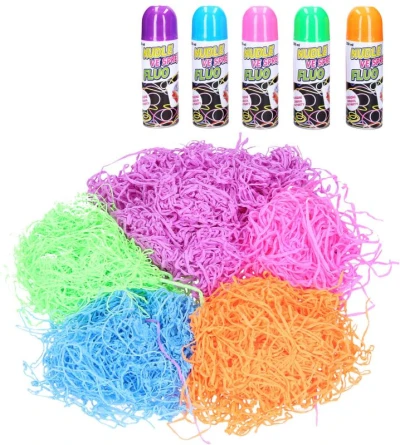 Party nudle ve spreji Fluo 250ml doplněk na KARNEVAL 5 barev Party nudle ve spreji Fluo 250ml doplněk na KARNEVAL 5 barev