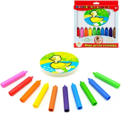 Pastelky do vany moje první zvířátka set 10ks s houbičkou smývatelné Pastelky do vany moje první zvířátka set 10ks s houbičkou smývatelné