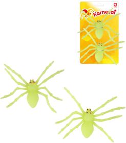 Pavouk 14cm halloween dekorace svítící ve tmě fosforeskuje set 2ks