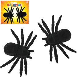 Pavouk černý 11cm halloween dekorace set 2ks na kartě Pavouk černý 11cm halloween dekorace set 2ks na kartě