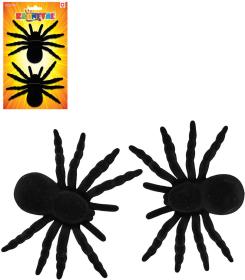 Pavouk černý 11cm halloween dekorace set 2ks na kartě Pavouk černý 11cm halloween dekorace set 2ks na kartě