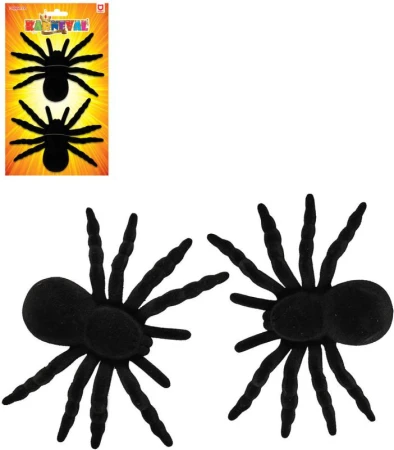 Pavúk čierny 11cm halloween dekorácia set 2ks na karte Pavúk čierny 11cm halloween dekorácia set 2ks na karte