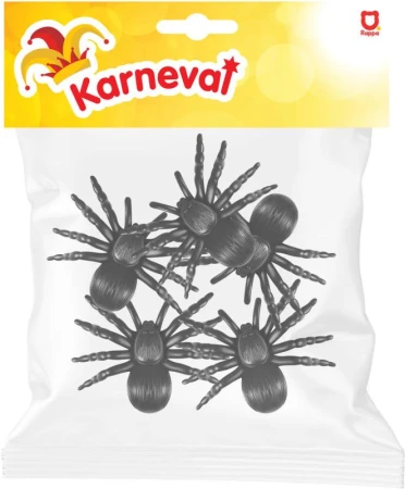 Pavouk černý 11cm zvířátko set 5ks Halloween dekorace
