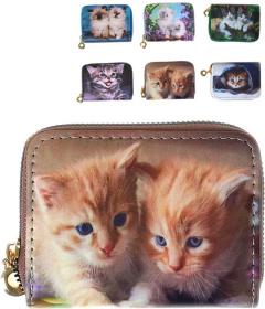 Peněženka dětská kočky 12x9cm na zip 6 druhů v sáčku Peněženka dětská kočky 12x9cm na zip 6 druhů v sáčku