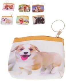 Peněženka dětská pejsci 12x9cm na zip 6 druhů v sáčku