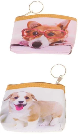 Peněženka dětská pejsci 12x9cm na zip 6 druhů v sáčku