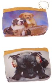 Peněženka dětská pejsci 12x9cm na zip 6 druhů v sáčku