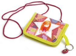 Peněženka dětská školní na krk Miss Molly s klíčenkou na suchý zip Peněženka dětská školní na krk Miss Molly s klíčenkou na suchý zip