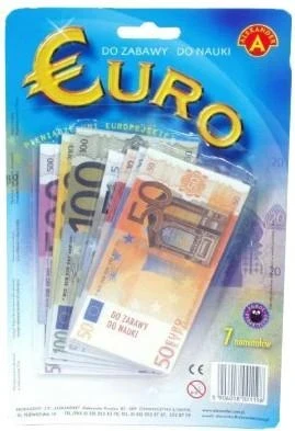 Peníze dětské papírové EURO bankovky set 119ks do hry na kartě Peníze dětské papírové EURO bankovky set 119ks do hry na kartě