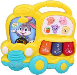 Piánko baby autobus hudební s melodiemi na baterie Světlo Zvuk