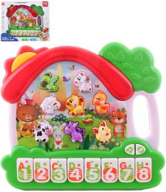 Piánko dětský keyboard naučný zvířátka na baterie Světlo Zvuk AJ