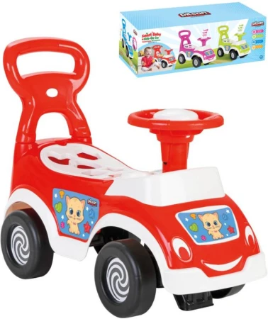 PILSAN Odrážedlo auto červené s klaksonem baby vkládačka 2v1 PILSAN Odrážedlo auto červené s klaksonem baby vkládačka 2v1