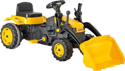 PILSAN Traktor auto šlapací žlutý 125×51×51cm buldozer s přední lžící