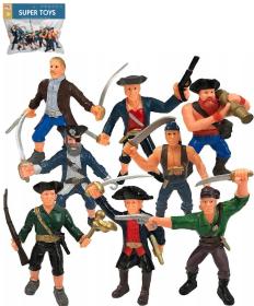Piráti se zbraněmi plastové akční figurky 9cm set 8ks v sáčku