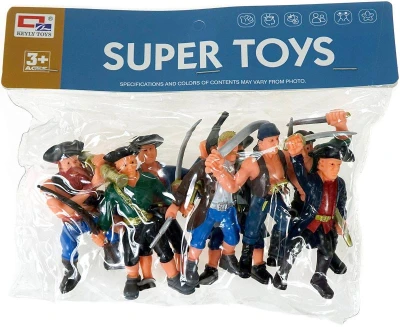 Piráti se zbraněmi plastové akční figurky 9cm set 8ks v sáčku