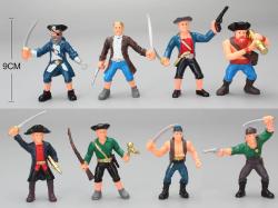 Piráti se zbraněmi plastové akční figurky 9cm set 8ks v sáčku