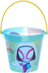 Pískový set Spiderman kyblík transparentní se sítkem a 2 nástroji