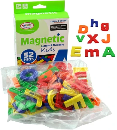 Písmenka magnetická barevná set 52ks abeceda v sáčku plast Písmenka magnetická barevná set 52ks abeceda v sáčku plast