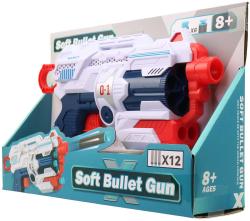 Pistole dětská plastová set blaster + náboje soft pěnové / na přísavku 12ks
