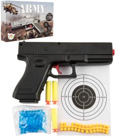 Pistole dětská zbraň na vodní + gumové kuličky 6mm + pěnové soft náboje 3v1 Pistole dětská zbraň na vodní + gumové kuličky 6mm + pěnové soft náboje 3v1