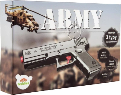 Pistole dětská zbraň na vodní + gumové kuličky 6mm + pěnové soft náboje 3v1