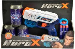 Pistole Hero-X se 6 soft pěnovými náboji s přísavkou a 3 terči 2 barvy