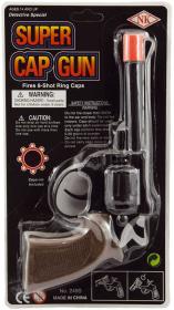 Pistole kapslovka 8 ran 20cm dětský kolt plast na kartě