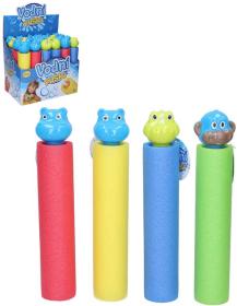 Pistole vodní dělo soft 26cm pěnová trubice lehká s hlavou zvířátka na vodu 4 barvy