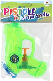 Pistolka dětská vodní barevná stříkací 11cm průhledná na vodu 2 barvy