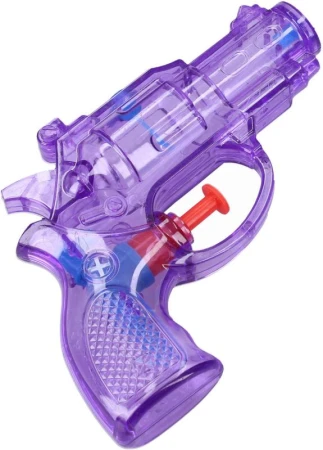 Pištoľka detská vodná striekacia revolver 13cm priehľadný na vodu 4 farby