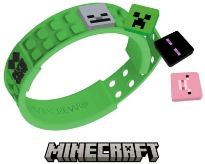 PIXIE CREW MINECRAFT Náramek zelený + 4 multipixely silikon