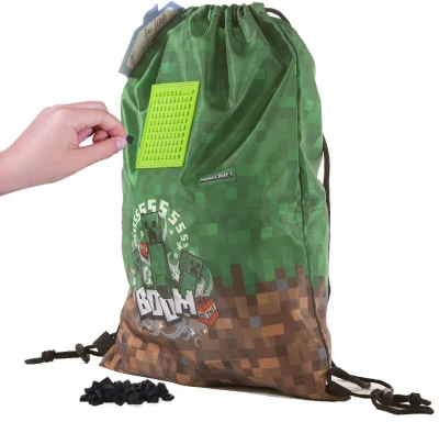 PIXIE CREW MINECRAFT Vak stahovací batůžek na záda + 30 pixelů