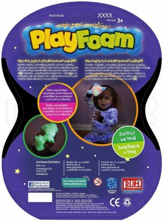PlayFoam pěnová kuličková modelína set 4 barvy svítí ve tmě fosforeskuje